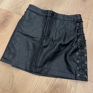 Black leather skirt